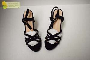 Allegra K Women's Faux Suede Platform Stiletto Sandals Black Size 8